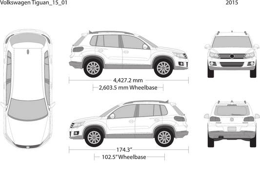 2015 Volkswagen Tiguan Vector Wrap Template - GravBase