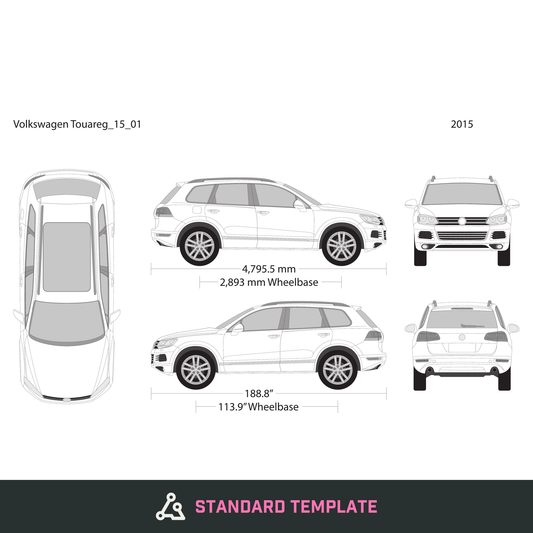 2015 Volkswagen Touareg vector wrap template, Design-Ready PDF - GravBase