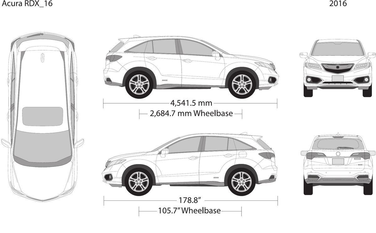 2016 Acura RDX Vector Wrap Template - GravBase