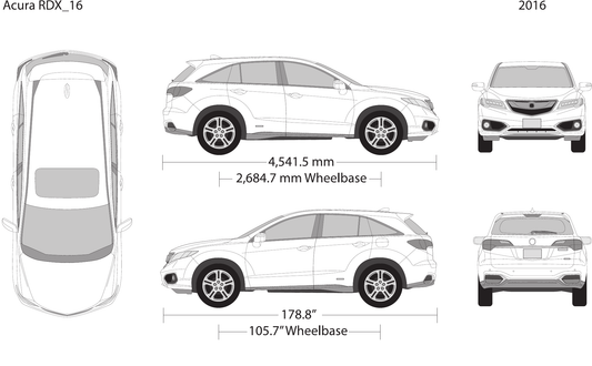 2016 Acura RDX vector wrap template, Design-Ready PDF - GravBase