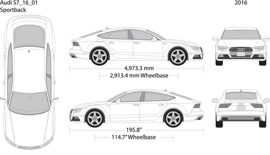 2016 Audi S7 V01 Vehicle Wrap Template