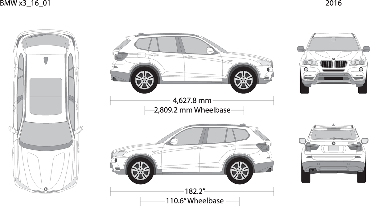 2016 Bmw X3 V16 Vehicle Wrap Template