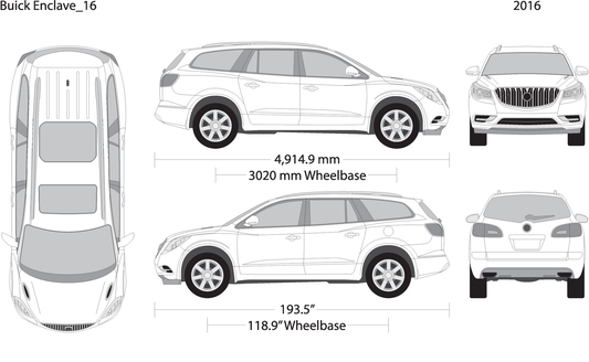 2016 Buick Enclave V16 Vehicle Wrap Template