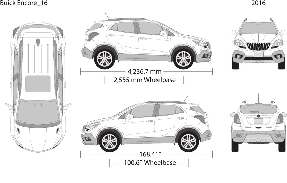 2016 Buick Encore vector wrap template, Design-Ready PDF - GravBase