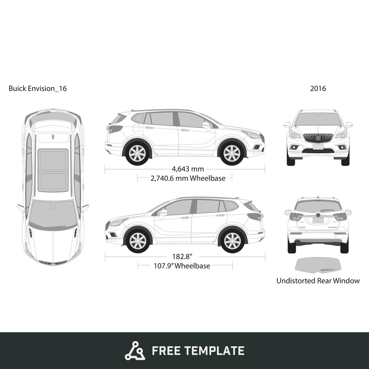 2016 Buick Envision free vector vehicle wrap template - GravBase