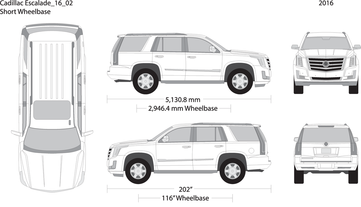 2016 Cadillac Escalade V02 Vehicle Wrap Template