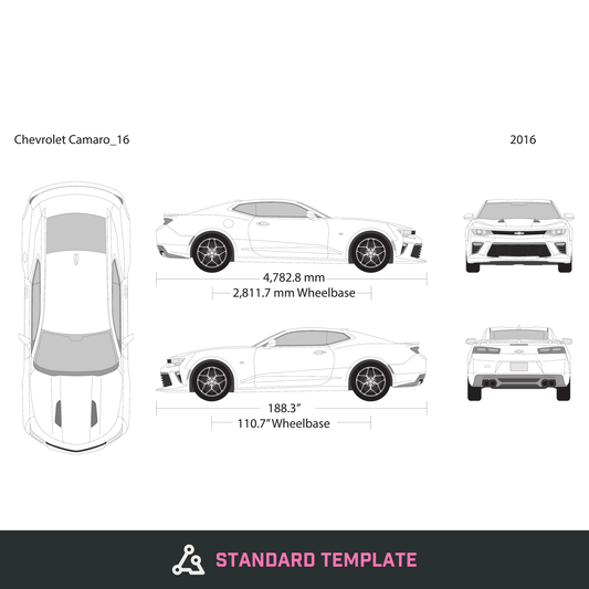 2016 Chevy Camaro vector wrap template, Design-Ready PDF - GravBase