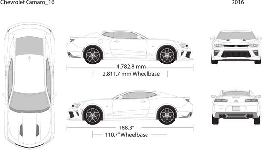 2016 Chevy Camaro vector wrap template, Design-Ready PDF - GravBase