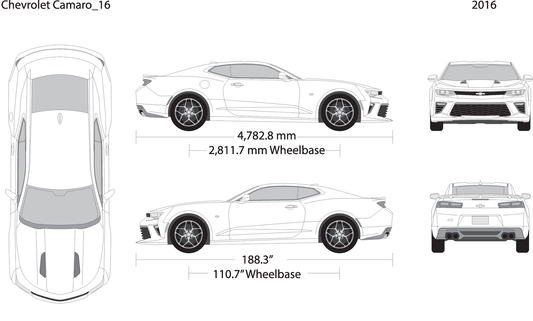 2016 Chevy Camaro V01 Vehicle Wrap Template