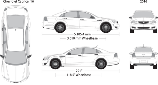 2016 Chevy Caprice V16 Vehicle Wrap Template
