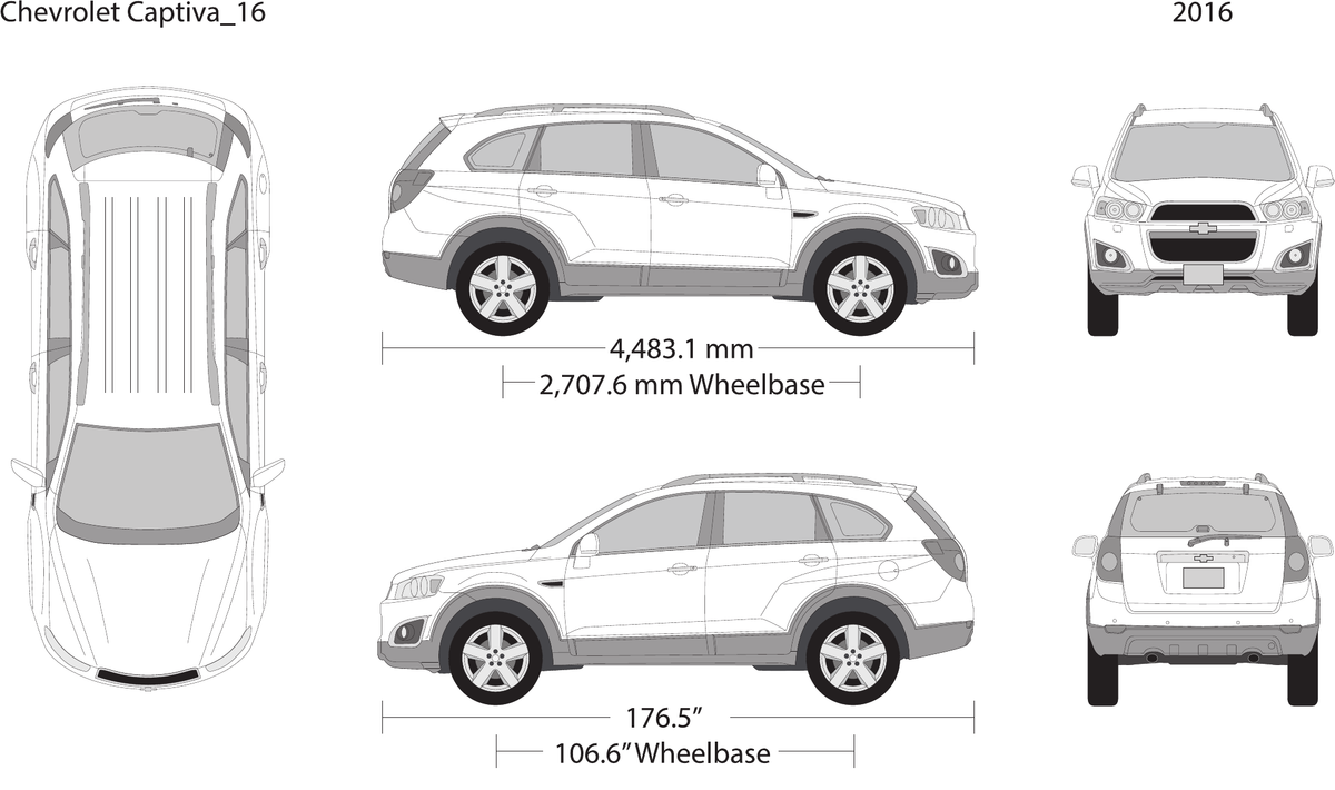 2016 Chevy Captiva Vector Wrap Template - GravBase