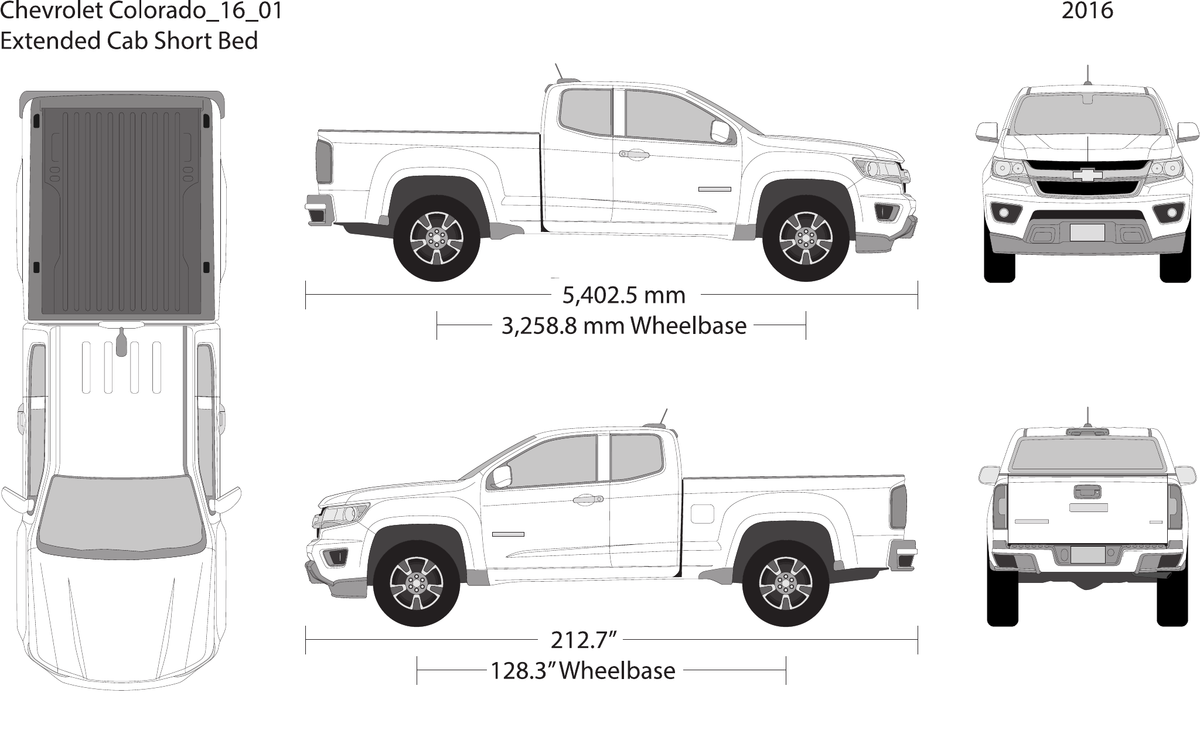 2016 Chevy Colorado vector wrap template V01, Design-Ready PDF - GravBase