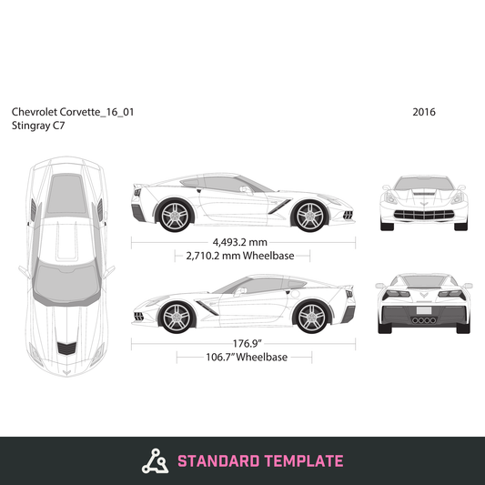 2016 Chevy Corvette vector wrap template, Design-Ready PDF - GravBase