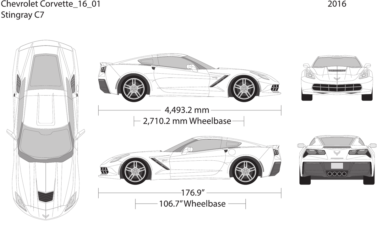 2016 Chevy Corvette vector wrap template, Design-Ready PDF - GravBase