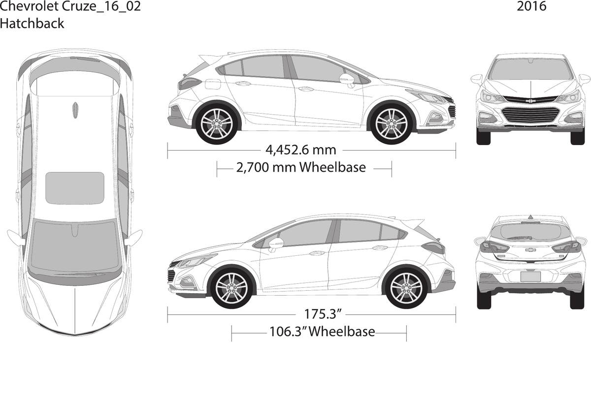 2016 Chevy Cruze vector wrap template V02, Design-Ready PDF - GravBase