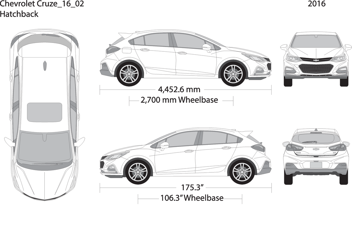 2016 Chevy Cruze V02 Vehicle Wrap Template