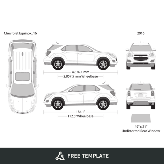 2016 Chevy Equinox free vector vehicle wrap template - GravBase
