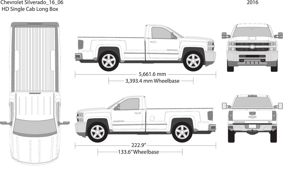 2016 Chevy Silverado 2500-3500 HD vector wrap template V06, Design-Ready PDF - GravBase