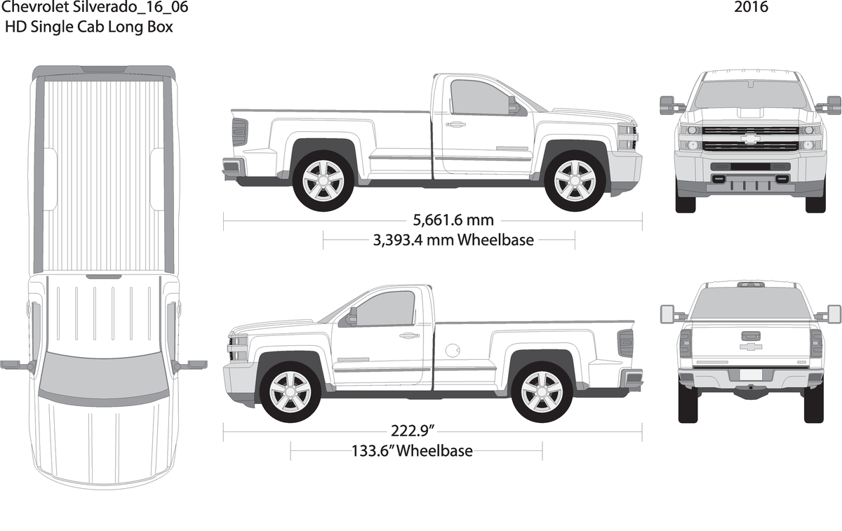 2016 Chevy Silverado 2500 3500 Hd V06 Vehicle Wrap Template