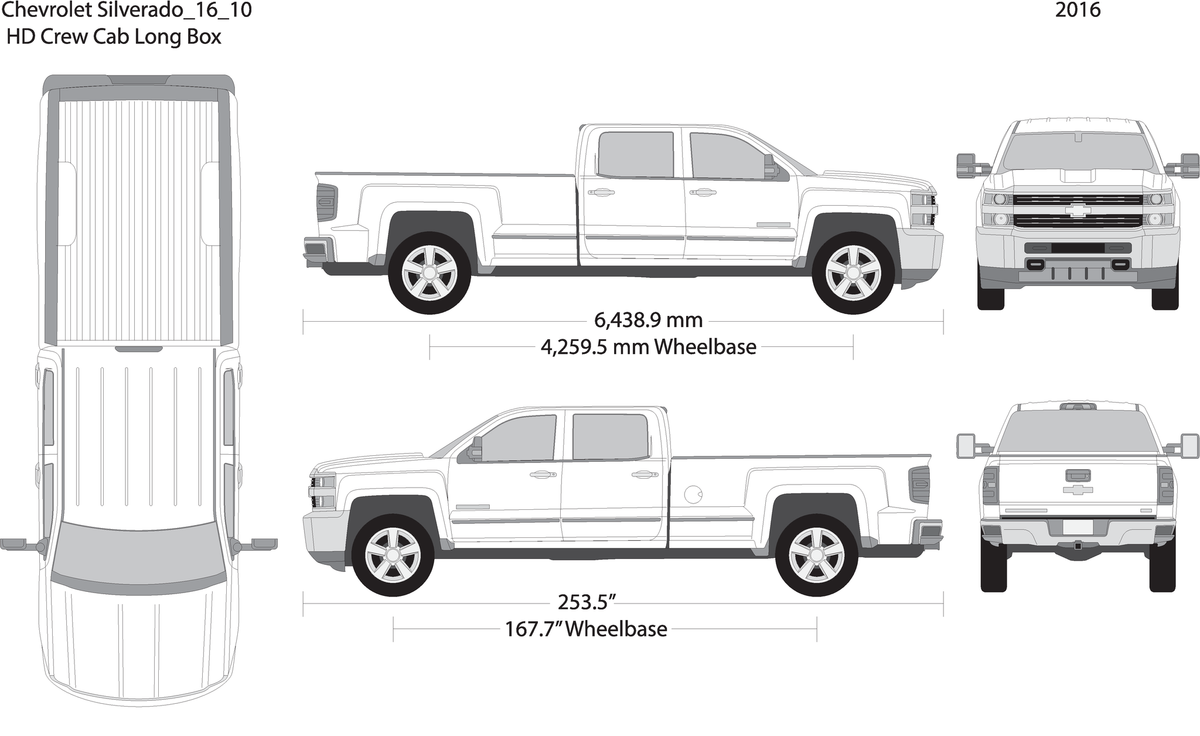 2016 Chevy Silverado 2500 3500 Hd V10 Vehicle Wrap Template