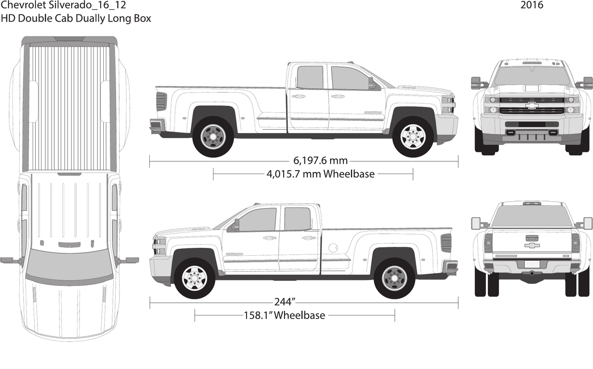 2016 Chevy Silverado 2500-3500 HD vector wrap template V12, Design-Ready PDF - GravBase