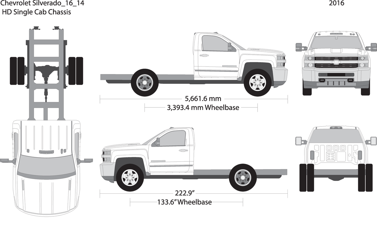 2016 Chevy Silverado 2500 3500 Hd V14 Vehicle Wrap Template