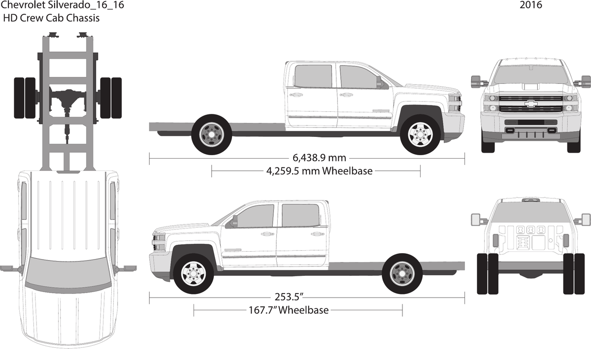 2016 Chevy Silverado 2500-3500 HD vector wrap template V16, Design-Ready PDF - GravBase