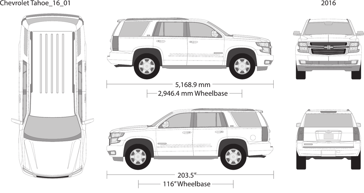 2016 Chevy Tahoe vector wrap template, Design-Ready PDF - GravBase