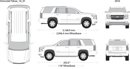 2016 Chevy Tahoe V01 Vehicle Wrap Template