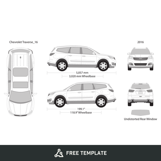 2016 Chevy Traverse free vector vehicle wrap template - GravBase