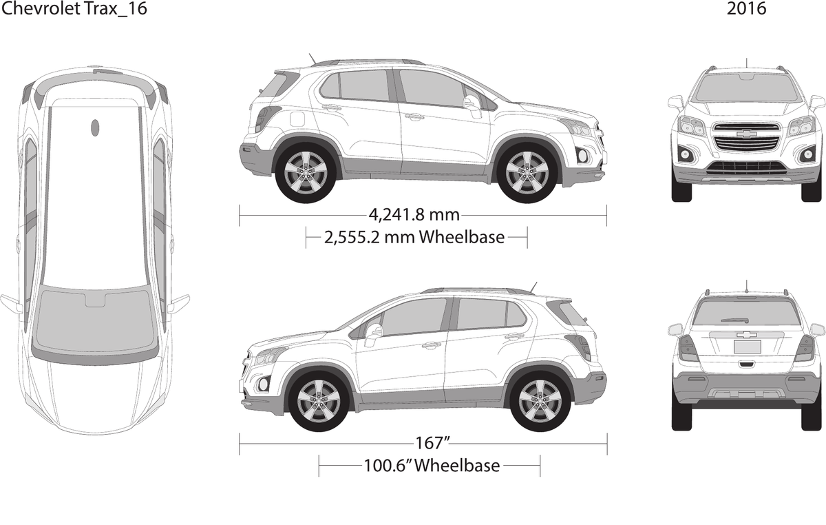 2016 Chevy Trax vector wrap template, Design-Ready PDF - GravBase