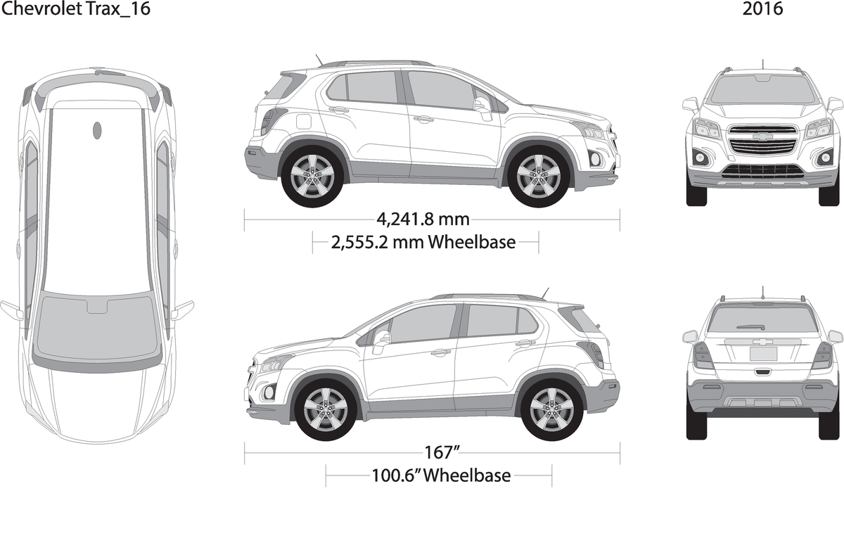 2016 Chevy Trax V16 Vehicle Wrap Template