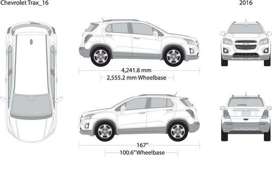 2016 Chevy Trax V16 Vehicle Wrap Template