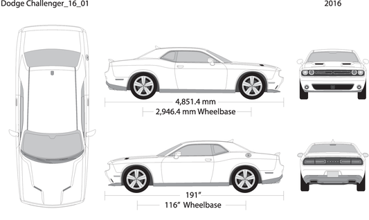 2016 Dodge Challenger V01 Vehicle Wrap Template