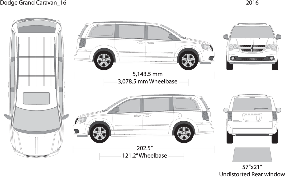 2016 Dodge Grand Caravan V16 Vehicle Wrap Template