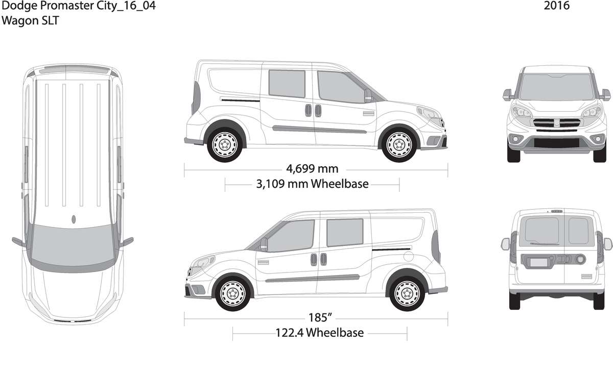 2016 Dodge Promaster City V04 Vehicle Wrap Template