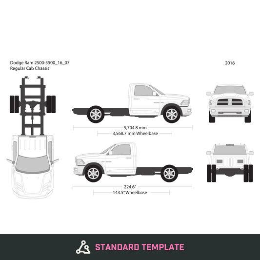 2016 Dodge Ram 2500_3500 vector wrap template V07, Design-Ready PDF - GravBase