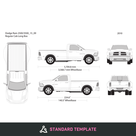 2016 Dodge Ram 2500_3500 vector wrap template V10, Design-Ready PDF - GravBase