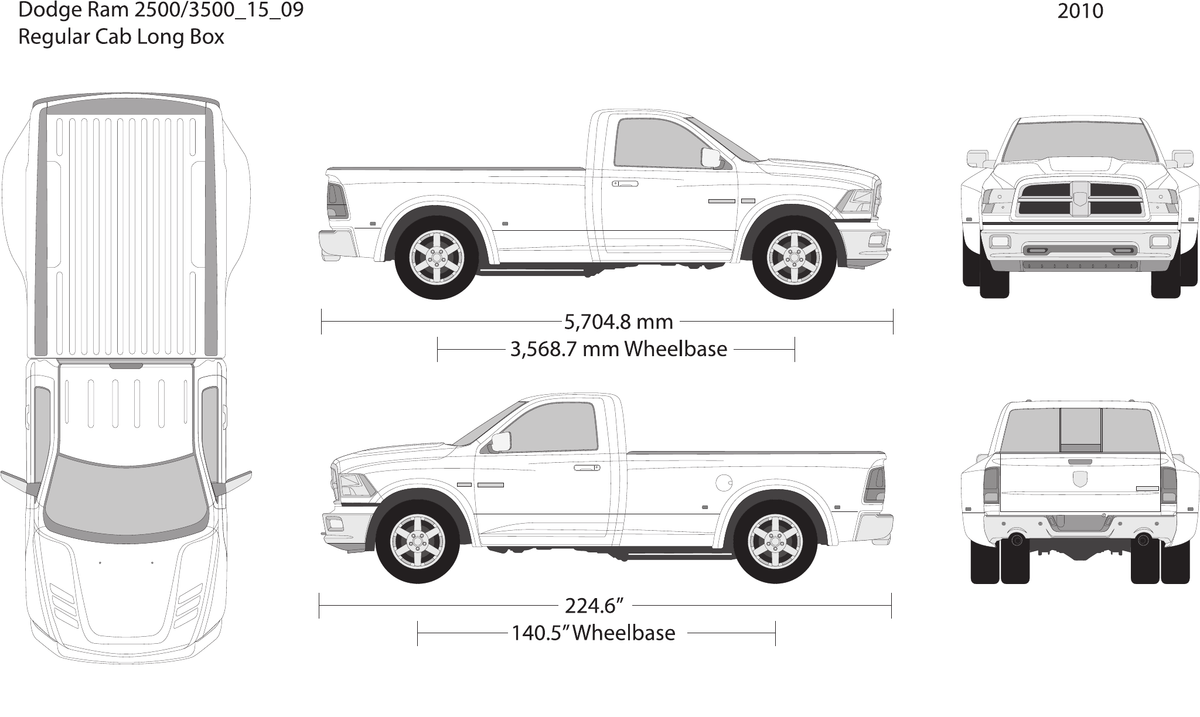 2016 Dodge Ram 2500_3500 vector wrap template V10, Design-Ready PDF - GravBase