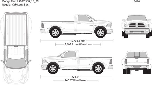 2016 Dodge Ram 2500_3500 vector wrap template V10, Design-Ready PDF - GravBase