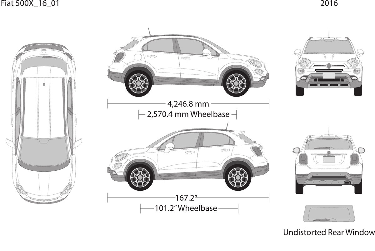 2016 Fiat 500X vector wrap template, Design-Ready PDF - GravBase