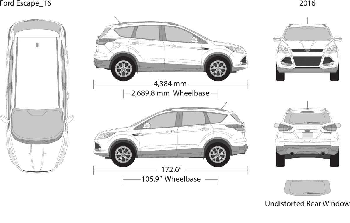2016 Ford Escape vector wrap template, Design-Ready PDF - GravBase