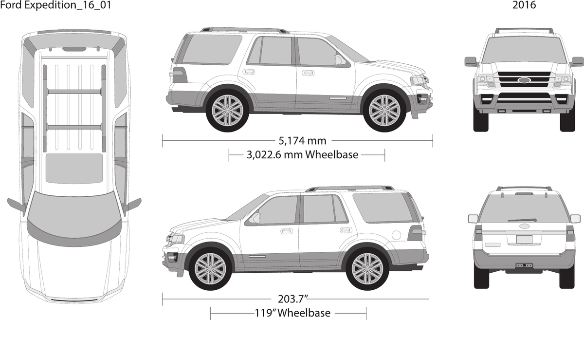2016 Ford Expedition vector wrap template V01, Design-Ready PDF - GravBase