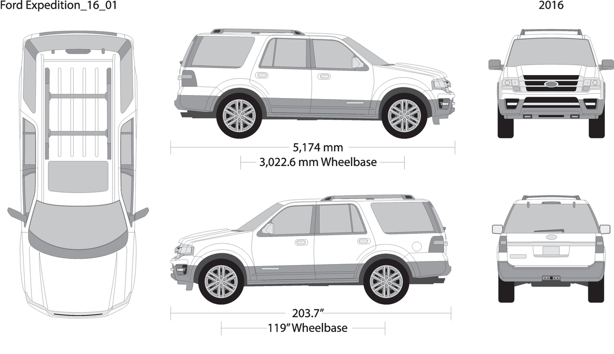 2016 Ford Expedition V01 Vehicle Wrap Template