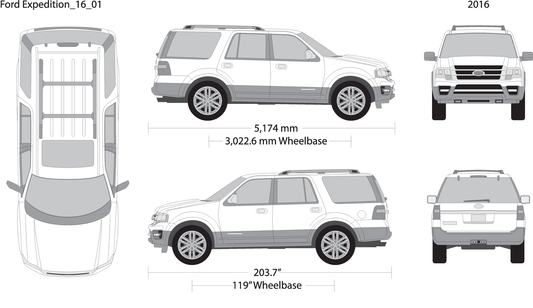 2016 Ford Expedition V01 Vehicle Wrap Template