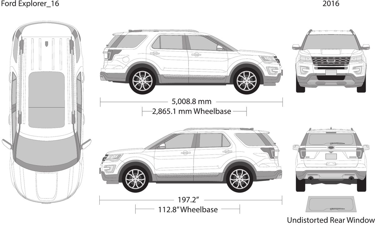 2016 Ford Explorer Vector Wrap Template - GravBase