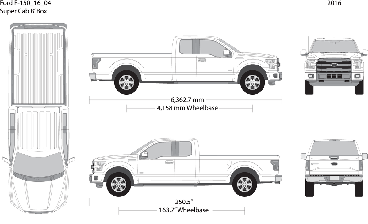 2016 Ford F 150 V04 Vehicle Wrap Template