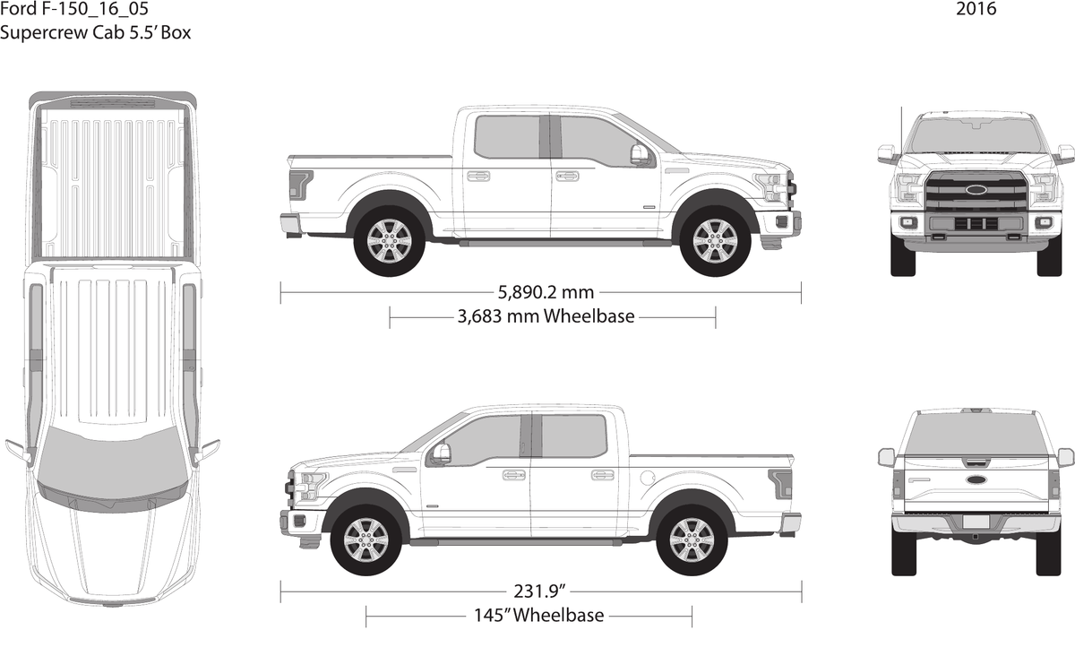 2016 Ford F-150 vector wrap template V05, Design-Ready PDF - GravBase
