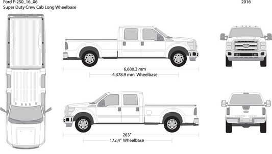 2016 Ford F 250 V06 Vehicle Wrap Template