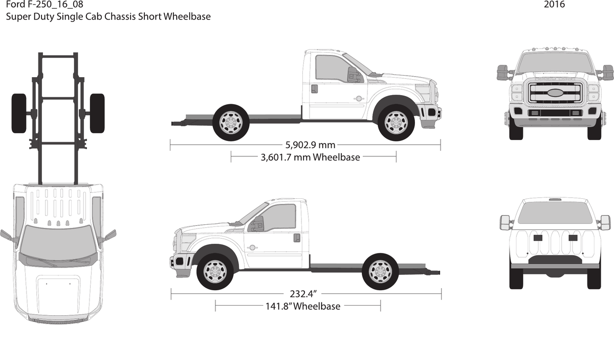 2016 Ford F-250 vector wrap template V08, Design-Ready PDF - GravBase